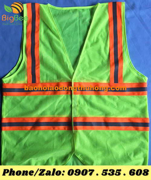 áo 3M phản quang vải lưới màu xanh lá