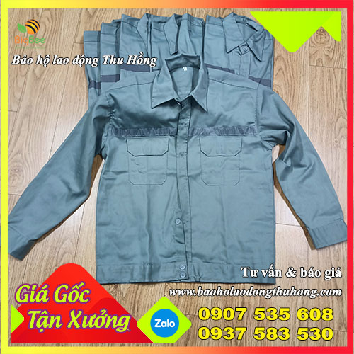 Áo bảo hộ công nhân bằng vải kaki dày Áo bảo hộ công nhân bằng vải kaki dày