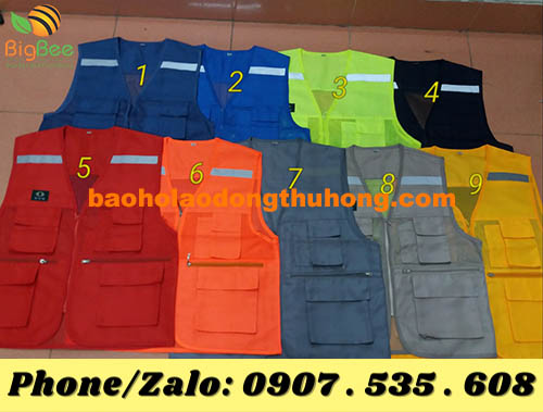 Áo bảo hộ gile phản quang nhiều màu
