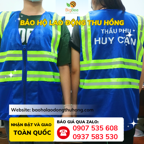 Áo bảo hộ phản quang in logo cho công trình Áo bảo hộ phản quang in logo chuyên nghiệp