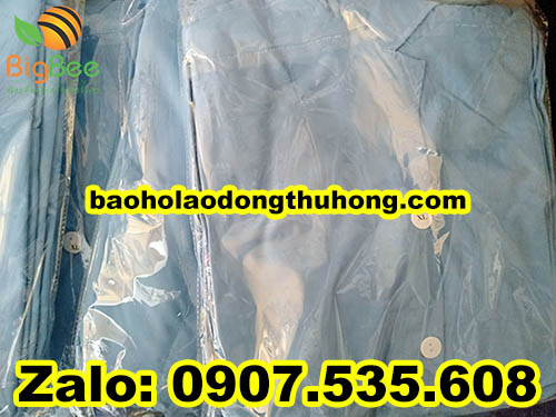 Áo blouse phòng sạch chính hãng màu xanh