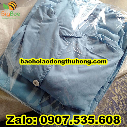 áo blouse phòng sạch màu xanh