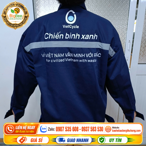 Áo đồng phục công nhân in chữ đẹp Áo đồng phục công nhân in chữ đẹp