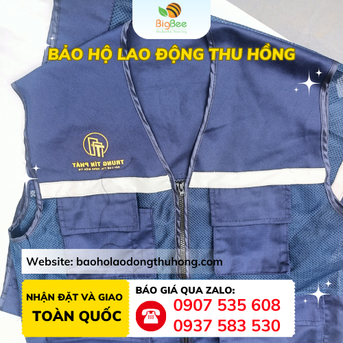 Áo gile bảo hộ kỹ sư 4 túi dáng cộc tay dễ mặc Áo gile bảo hộ kỹ sư 4 túi dáng cộc tay dễ mặc