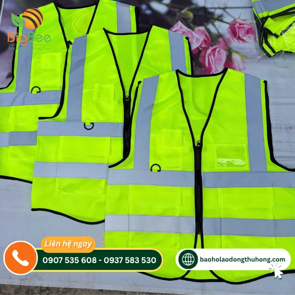 Áo gile phản quang nhiều túi Áo gile phản quang nhiều túi