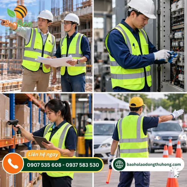 Ứng dụng áo gile bảo hộ tại công trình, kho hàng và bãi xe Ứng dụng áo gile bảo hộ tại công trình, kho hàng và bãi xe