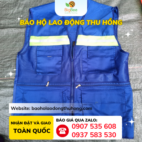 Áo gile phản quang 4 túi hộp tiện lợi cho công nhân Áo gile phản quang 4 túi hộp tiện lợi cho công nhân