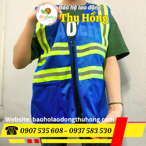 Áo gile phản quang vải lưới cao cấp có kèm túi Áo gile phản quang vải lưới cao cấp có kèm túi