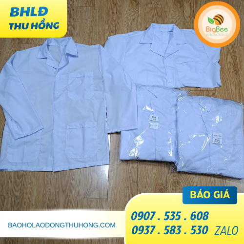 Áo khoác blouse trắng nữ tay dài may sẵn tại xưởng Áo khoác blouse trắng nữ tay dài may sẵn tại xưởng