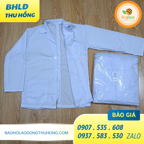 Áo khoác blouse trắng nữ tay dài