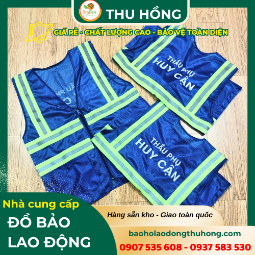 Áo lưới phản quang in logo một mặt cho công nhân Áo lưới phản quang in logo một mặt cho công nhân