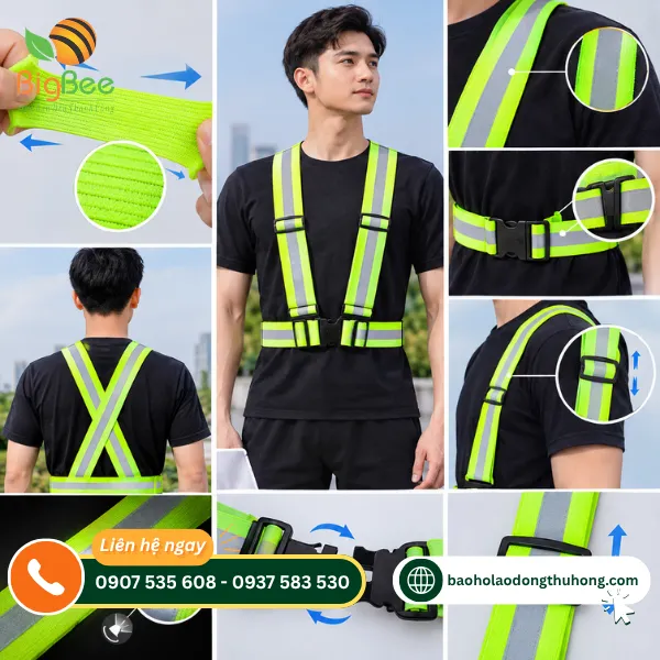 Chi tiết cấu tạo áo phản quang dây thun và cách điều chỉnh khi mặc Chi tiết cấu tạo áo phản quang dây thun và cách điều chỉnh khi mặc