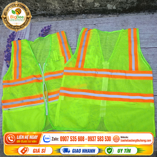 Áo phản quang lưới có túi tiện lợi giá rẻ - mẫu mã đẹp - sẵn kho Áo phản quang lưới có túi tiện lợi giá rẻ - mẫu mã đẹp - sẵn kho