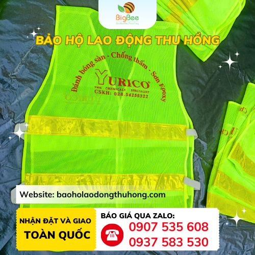 Áo phản quang thun hai bên in chữ hai mặt Áo phản quang thun hai bên in chữ hai mặt