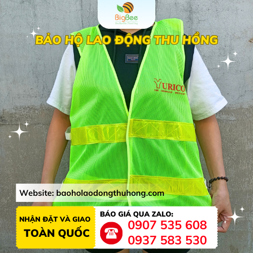 Áo phản quang thun hai bên in logo phong cách đơn giản Áo phản quang thun hai bên in logo phong cách đơn giản