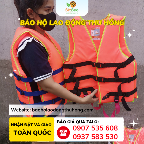 Áo phao cứu sinh - Áo phao bơi Áo phao cứu sinh thiết kế có dây thắt an toàn