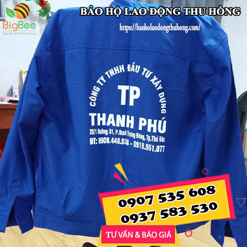 áo quần đồng phục công nhân xây dựng có in logo