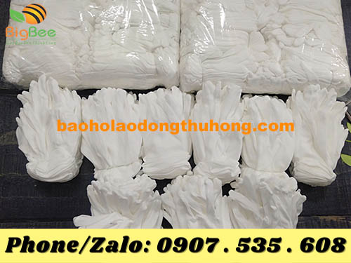 bán bao tay vải thun trắng L+2 giá sỉ rẻ tại miền Nam TPHCM