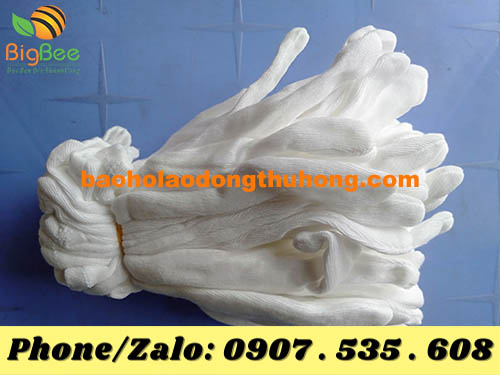 bán găng tay thun trắng PE giá rẻ, freeship toàn quốc