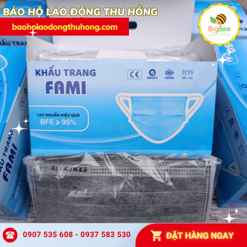 Bán khẩu trang y tế 4 lớp FAMI màu xám hộp 50 cái giá rẻ Bán khẩu trang y tế 4 lớp FAMI màu xám hộp 50 cái giá rẻ
