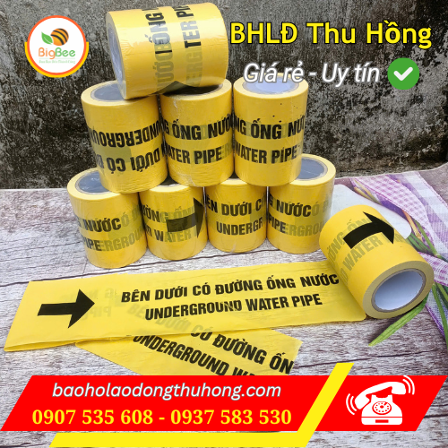 Băng cảnh báo đường ống nước khổ 15cm bán sỉ nhiều ưu đãi Bán sỉ băng cảnh báo đường ống nước giá rẻ khổ 15cm