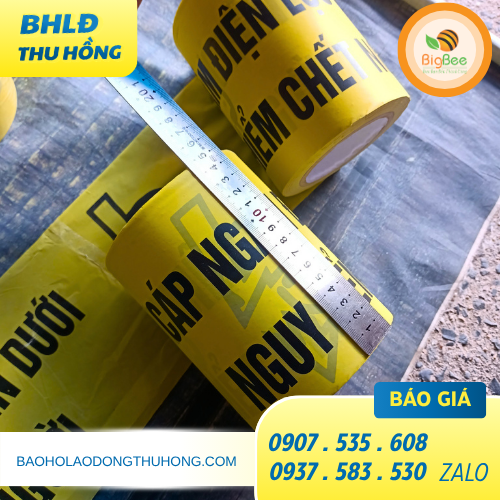 Băng cảnh báo cáp điện ngầm cuộn 15cm Băng cảnh báo cáp điện ngầm cuộn 15cm
