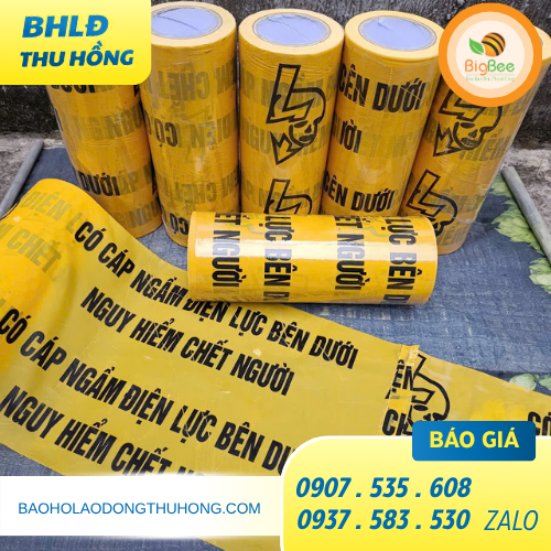 Băng cảnh báo cáp điện ngầm cuộn 30cm Băng cảnh báo cáp điện ngầm cuộn 30cm
