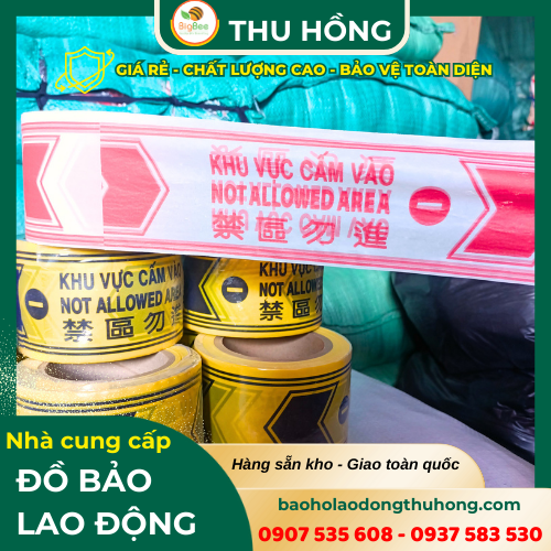 Băng cảnh báo công trình dạng cuộn dài 100 mét Băng cảnh báo công trình dạng cuộn dài 100 mét