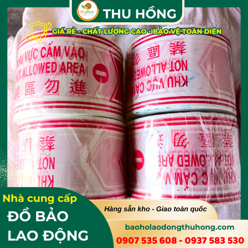 Băng cảnh báo công trình in chữ Băng cảnh báo công trình in chữ