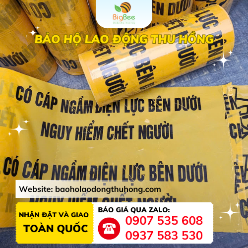 Băng rào cảnh báo cáp ngầm nguy hiểm bản rộng 30cm Băng rào cảnh báo cáp ngầm nguy hiểm bản rộng 30cm