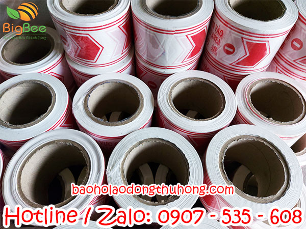 Băng rào cảnh báo công trình trắng đỏ 2 lớp phản quang