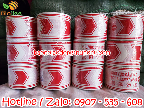 Băng rào cảnh báo công trình trắng đỏ