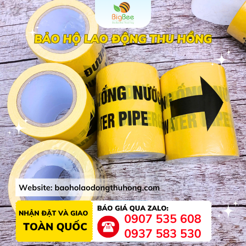 Băng rào cảnh báo đường ống nước ngầm cuộn 100m tiện lợi Băng rào cảnh báo đường ống nước ngầm cuộn 100m tiện lợi