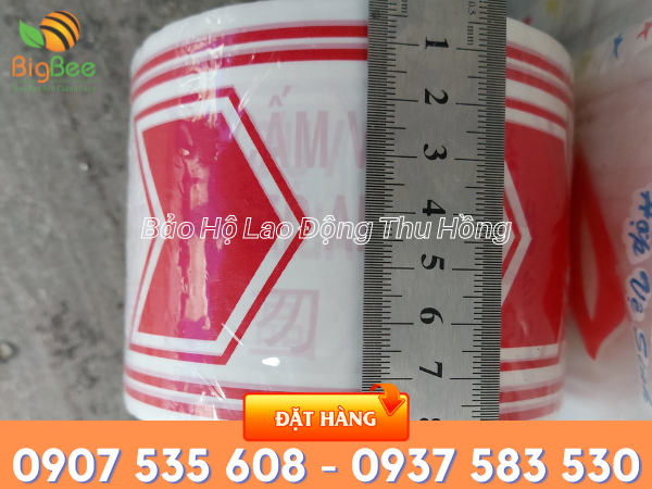 băng rào công trình 100m giá rẻ chữ đỏ nền trắng