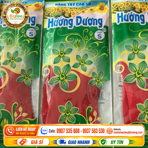 Bao bì của găng tay cao su Hướng Dương size S Bao bì của găng tay cao su Hướng Dương size S