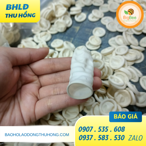 Bao ngón tay cao su trắng nhỏ gọn ôm tay Bao ngón tay cao su trắng nhỏ gọn ôm tay