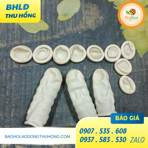 Bao ngón tay cao su trắng Bao ngón tay cao su trắng
