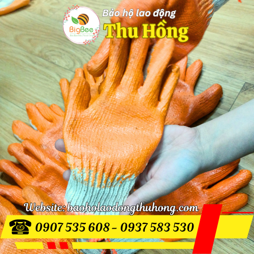 Bao tay bảo hộ len nhúng nhựa cho công nhân Bao tay bảo hộ len nhúng nhựa cho công nhân