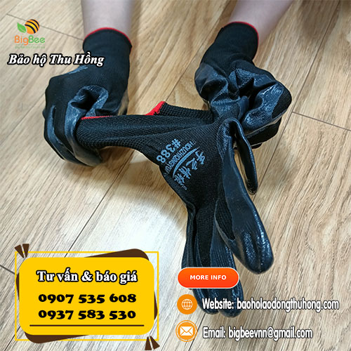 Bao tay bảo hộ phủ sơn màu đen siêu bám dính Bao tay bảo hộ phủ sơn màu đen siêu bám dính