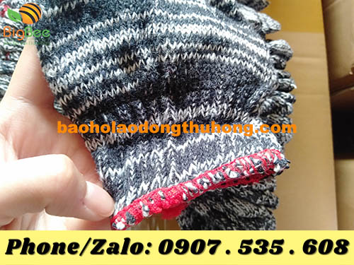bề mặt của bao tay bảo hộ sợi len muối tiêu 03