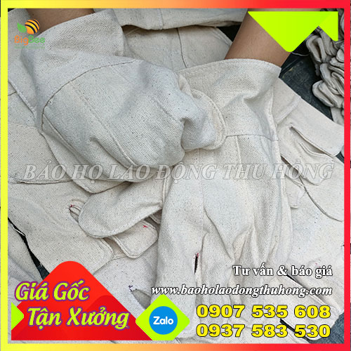 Bao tay bảo hộ vải bạt cotton 2 lớp dày chống cách nhiệt Bao tay bảo hộ vải bạt cotton 2 lớp dày chống cách nhiệt