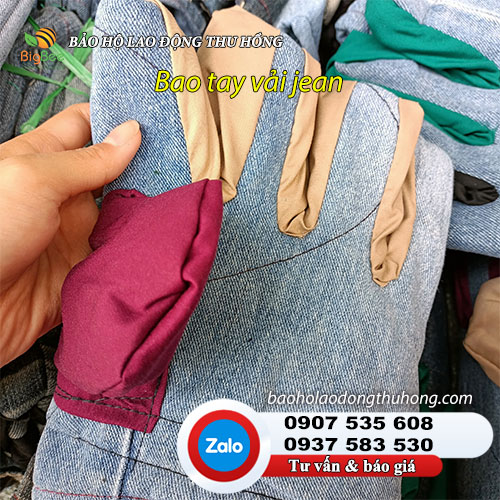 Boa tay bảo hộ vải jean dày dặn, bền chắc Boa tay bảo hộ vải jean dày 2 lớp Thu Hồng 02