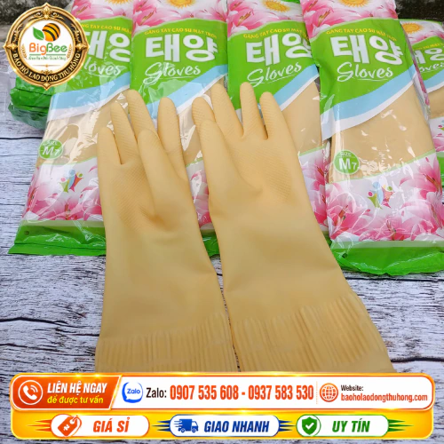 Bao tay cao su Mặt Trời M7 giặt giũ, vệ sinh Bao tay cao su Mặt Trời M7 giặt giũ, vệ sinh