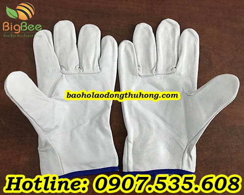 bao tay da cừu trắng cổ ngắn