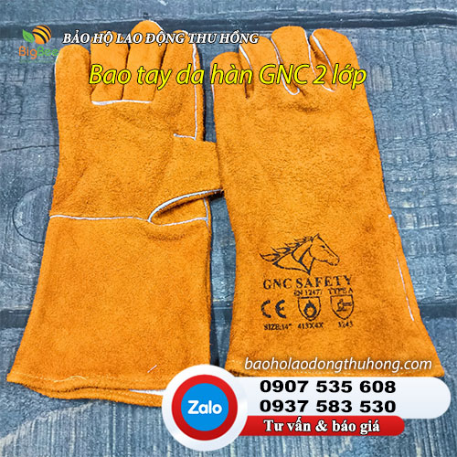 Mẫu bao tay da hàn GNC hình con ngựa Bao tay da hàn GNC 2 lớp 01