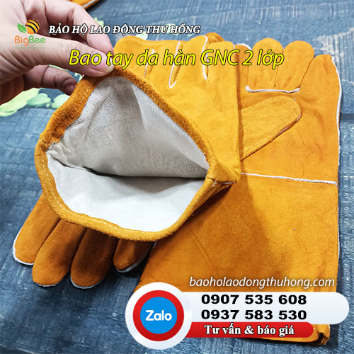 Bao tay da hàn GNC cấu tạo 2 lớp dày dặn Bao tay da hàn GNC 2 lớp 02