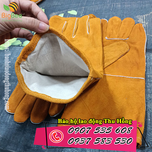 Bao tay da hàn GNC màu vàng chịu nhiệt 2 lớp