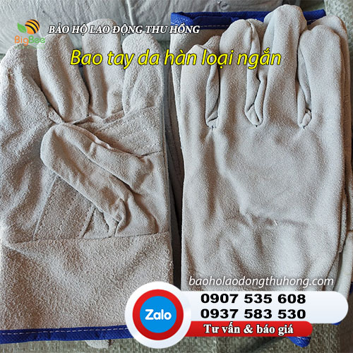 Bao tay da hàn loại tay ngắn làm từ da có độ bền cao Bao tay da hàn loại tay ngắn 02