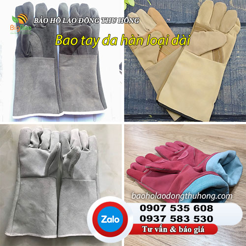 Một số mẫu bao tay da hàn loại dài tay Bao tay da hàn tay dài 2 lớp chống cách nhiệt