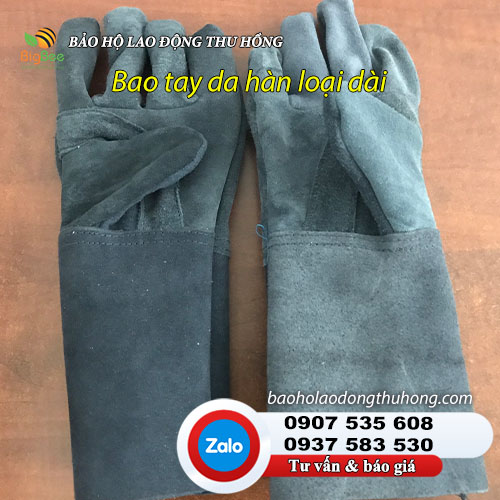 Bao tay da hàn tay dài 35cm che chắn tốt Bao tay da hàn tay dài cho thợ hàn